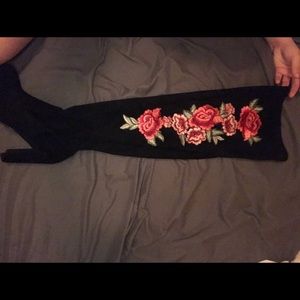 Women’s high thigh black boots.